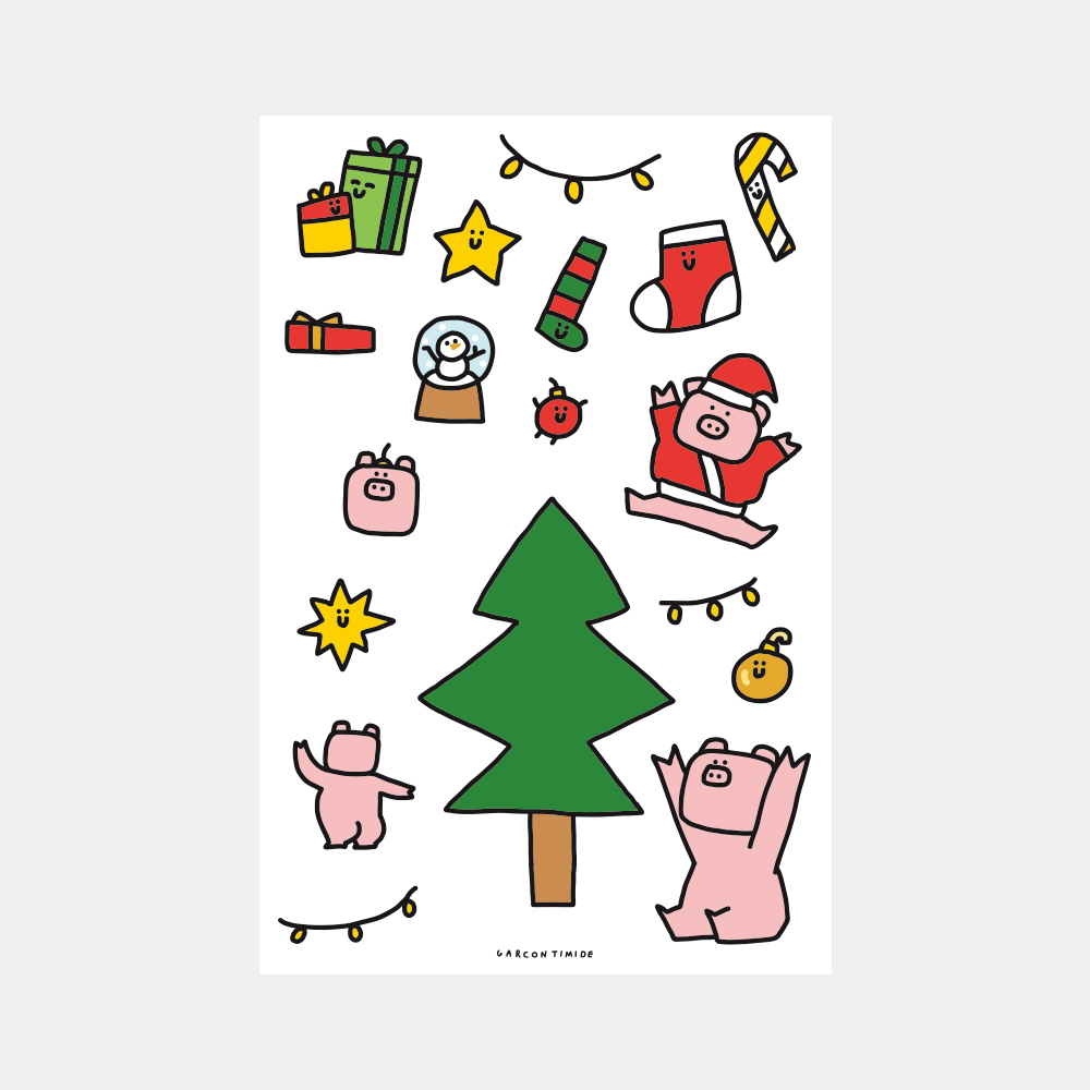 리무버블 크리스마스 트리 꾸미기 스티커